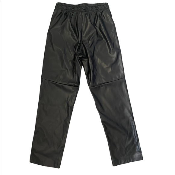 NIA Vegan Leather Baggy Drawstring Jogger Pants Black NWT Size XS - Picture 9 of 13